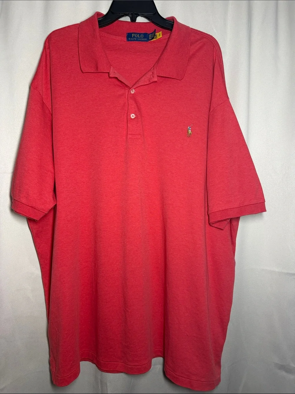 Polo Ralph Lauren Men’s Embroidered Pony Short Sleeve Knit Cotton Polo Red 3XB